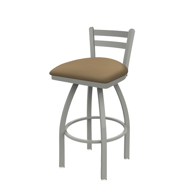 25" Low Back Swivel Counter Stool, Nickel Finish, Canter Sand Seat